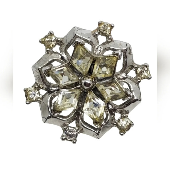 CROWN TRIFARI ALFRED PHILIPPE DESIGN 1952 SILVERTONE TWINKLE CLIP ON EARRINGS - Picture 3 of 5